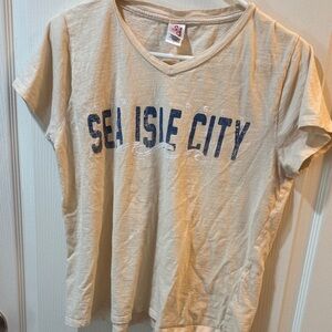 Sea Isle City Beige Short Sleeve Tee